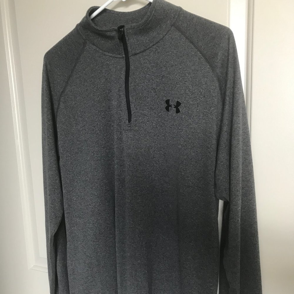 Under Armour Grey Quarter Zip Pullover - Large